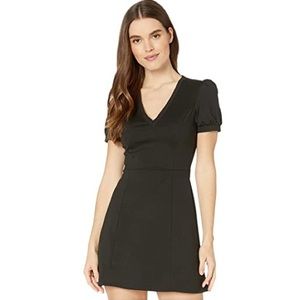 BCBGeneration Black Puff Sleeve Flare Dress Size S